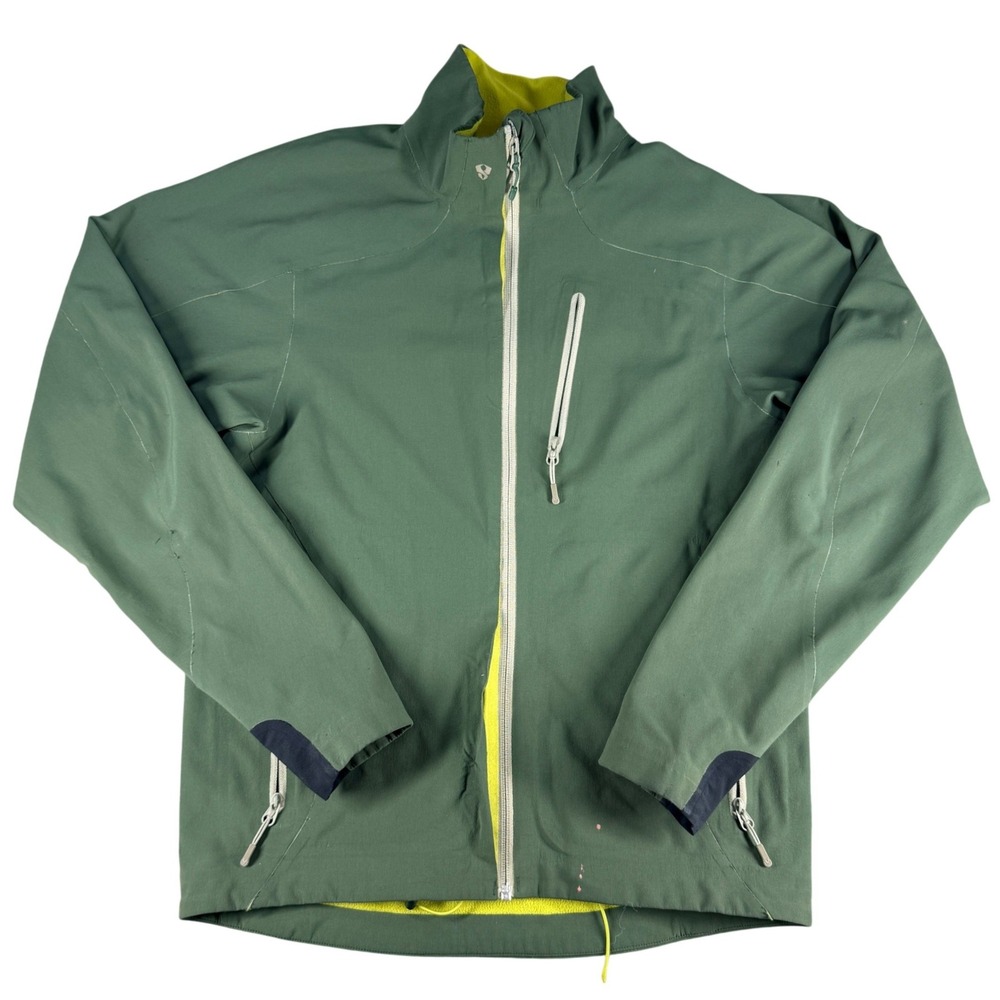 Stoic Softshell Fleece Lined Jacket‎ Full Zip Chest Pocket Green Mens Medium